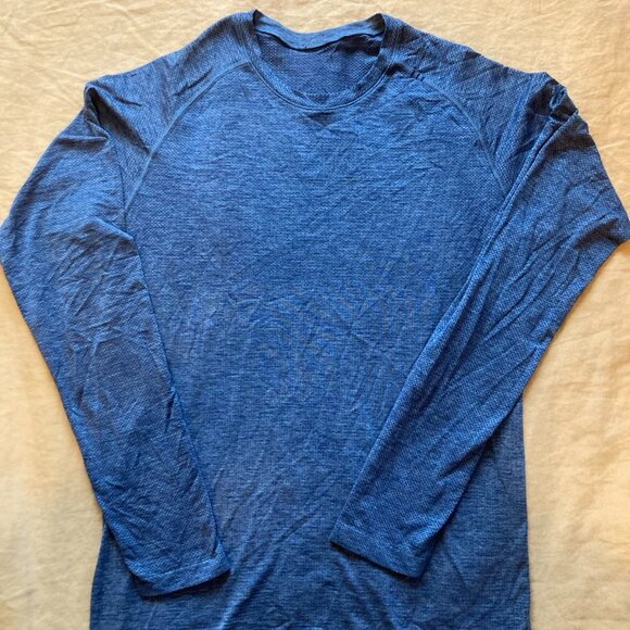 Lululemon Metal Vent Tech 2.0 Long Sleeve Gym Shirt Mens XS Iron Blue EUC - Picture 1 of 7